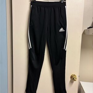 adidas Black Jogger Sweatpants with White Side Stripes